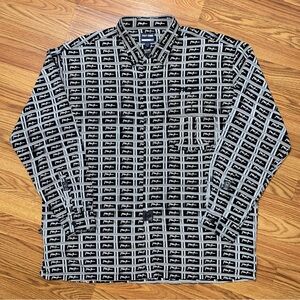 Vintage Y2K Phat Farm Monochrome Logo Button Up Shirt 2XL Hip Hop Streetwear